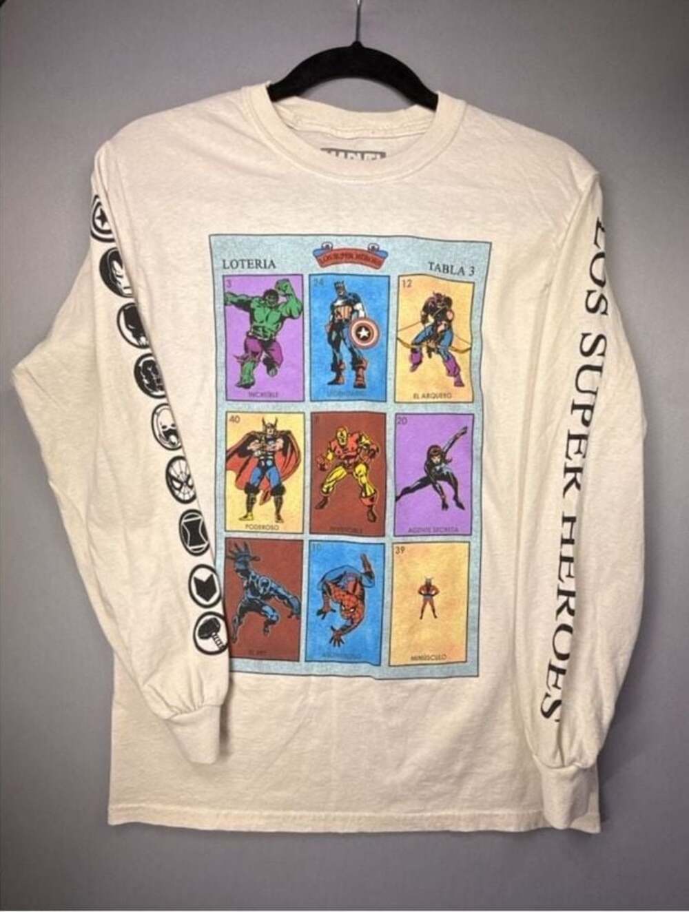 Marvel Avengers Loteria BoxLunch Exclusive Long Sleeve Graphic T-Shirt